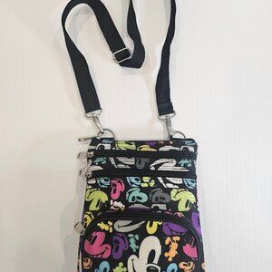 Disney Parks Mickey Mouse Faces Pop Art Crossbody Bag Multicolor Unisex Adult